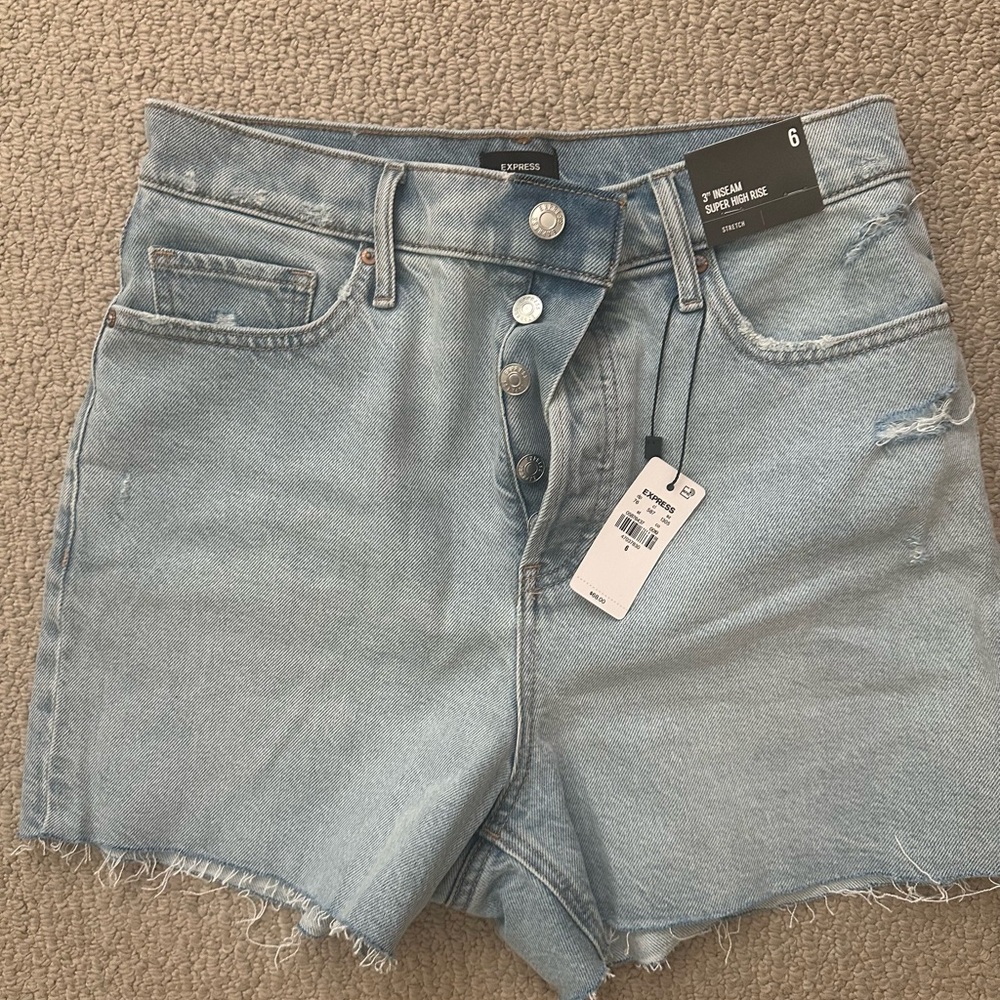 Express Women's Light Blue Denim Shorts